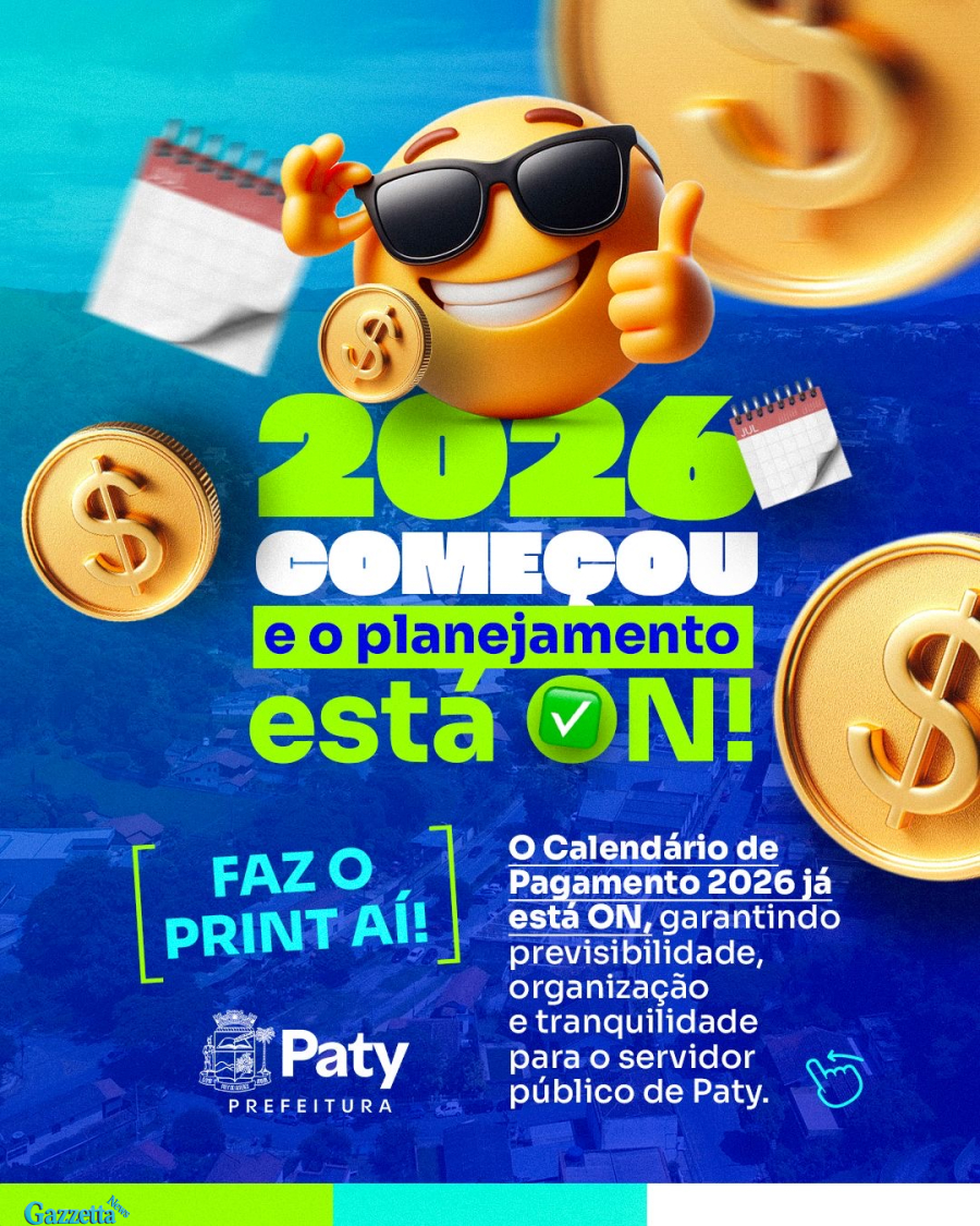 Paty do Alferes inicia 2026 com calendário de pagamento definido para servidores