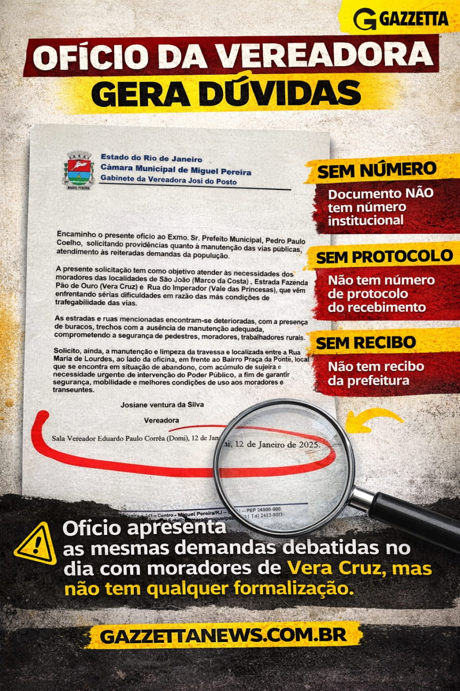 Clima esquenta no bairro Vera Cruz, em Miguel Pereira, e moradora sugere que vereadora se retire de grupo comunitário